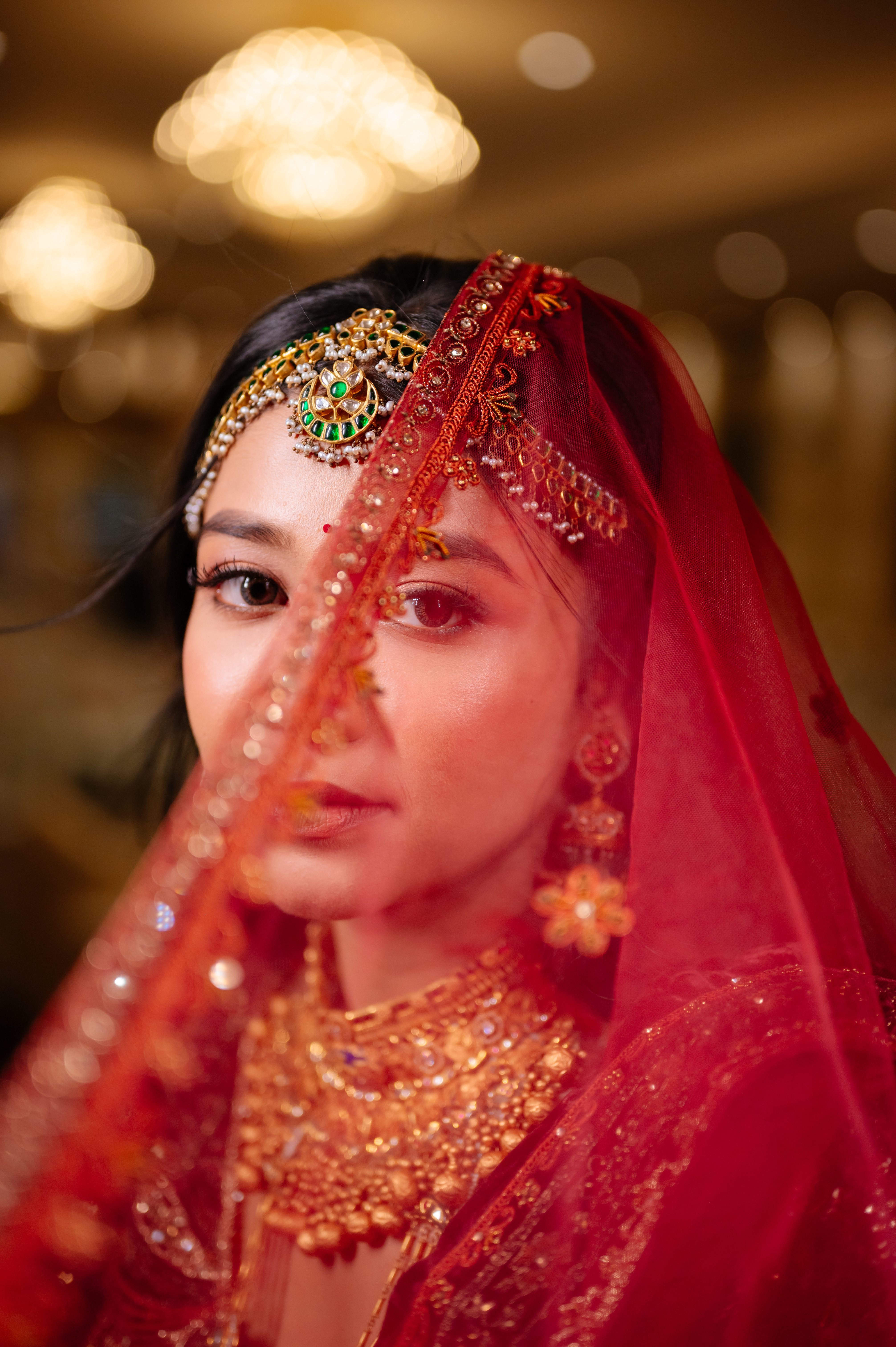 Artistically composed wedding photograph