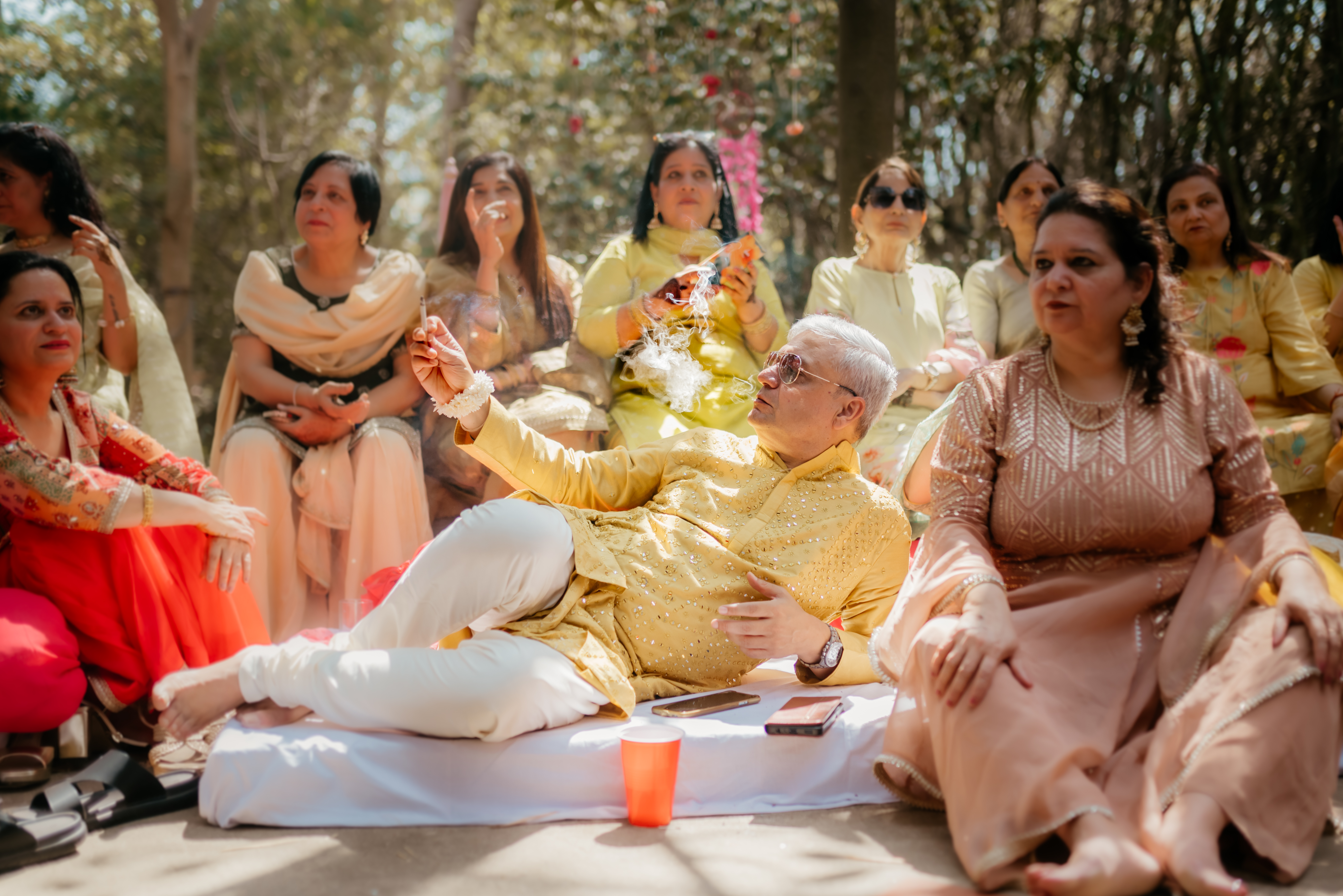 A candid moment captured between newlyweds